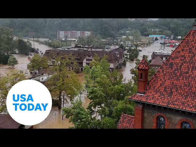 ⁣WATCH: Historic flooding in Asheville, North Carolina's Biltmore Village | USA TODAY