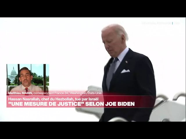 ⁣La mort d'Hassan Nasrallah est une "mesure de justice", estime Joe Biden • FRANCE 24