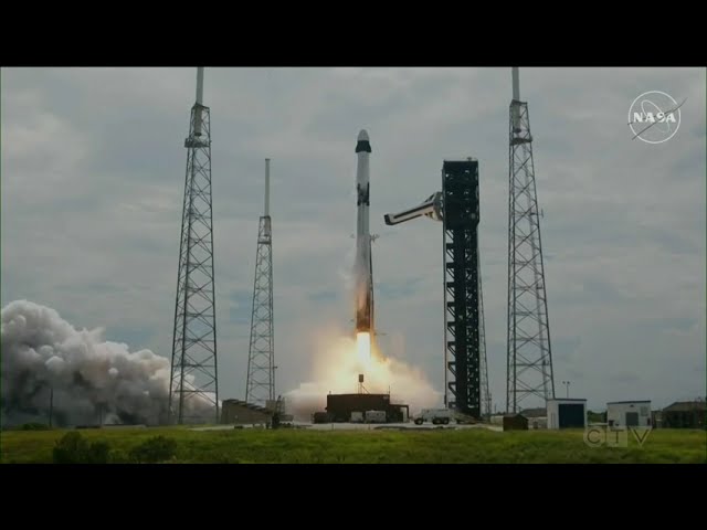 ⁣WATCH: Moment SpaceX launches capsule to rescue Starliner astronauts