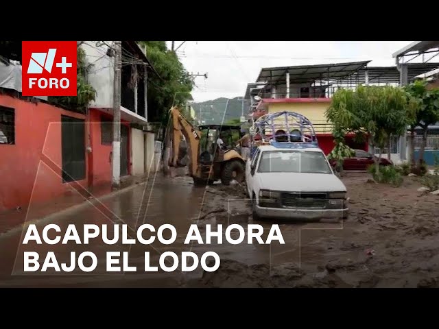 ⁣Calles llenas de grandes cantidades de lodo en Acapulco por el huracán John - Las Noticias