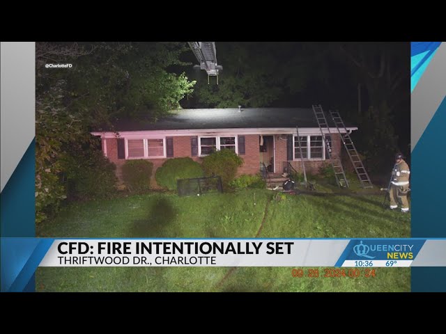 Officials investigating intentionally set fire in NW Charlotte