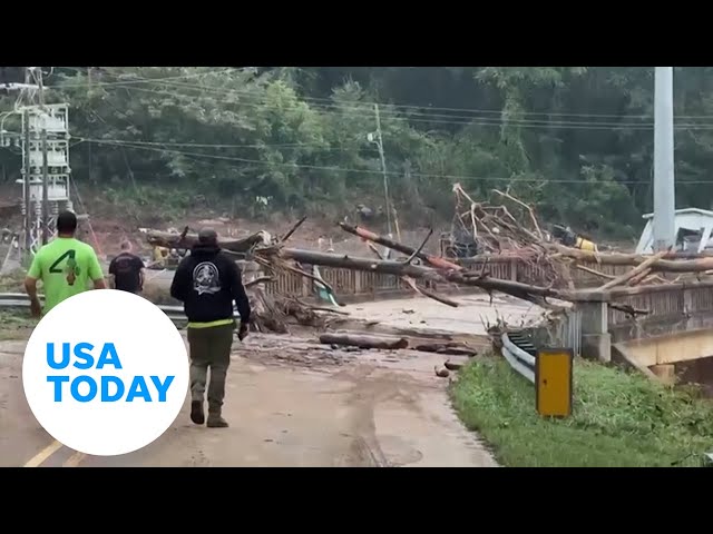 ⁣Flooding in Lake Lure and more North Carolina causes damage | USA TODAY