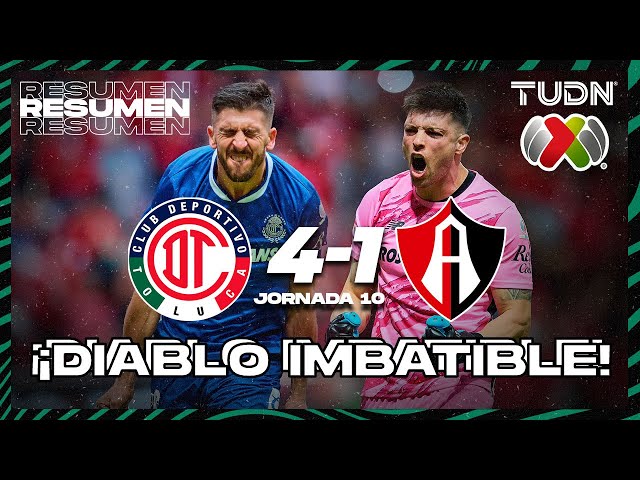 Resumen y goles | Toluca 4-1 Atlas | Liga Mx -AP2024 - J10 | TUDN