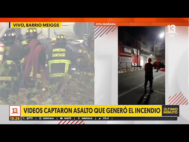 ⁣Captan momento de explosión que habría provocado gigantesco incendio en Barrio Meiggs