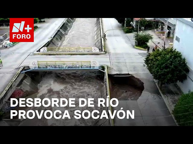 ⁣Así se ve desde el aire el desbordamiento del Río Huacapa, en Chilpancingo, Guerrero - Las Noticias