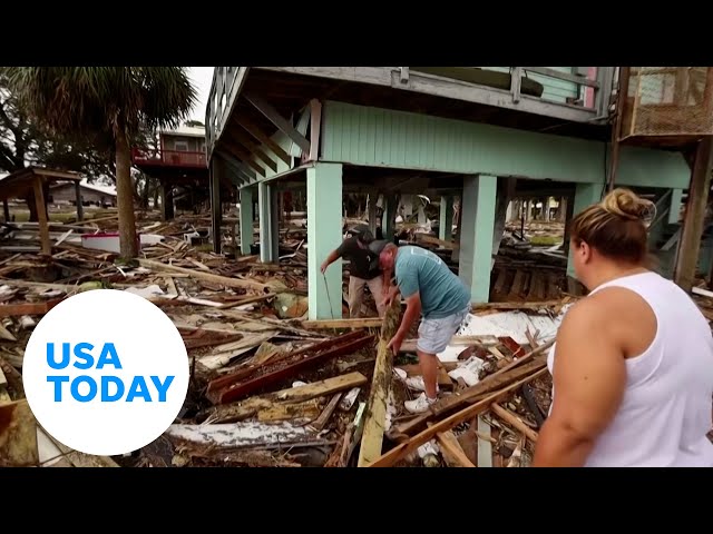 ⁣Florida residents return to Helene-damaged homes