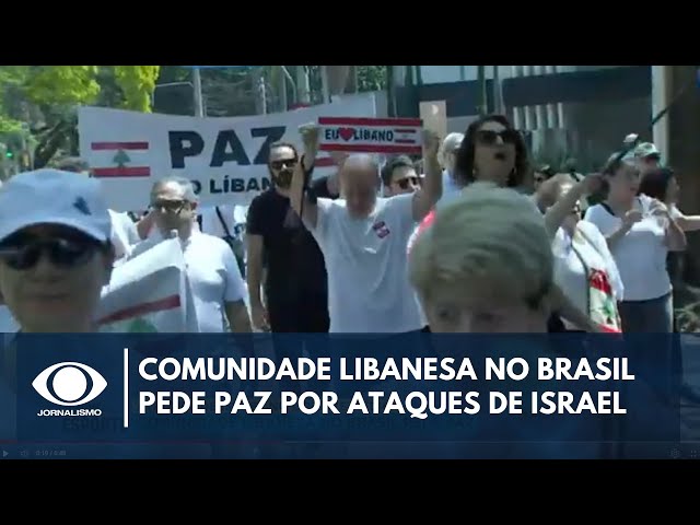 ⁣Libaneses fazem ato no Brasil pedindo fim dos ataques de Israel