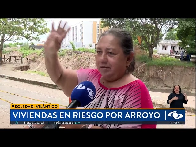 ⁣En Soledad, Atlántico, las lluvias tienen en alerta a una comunidad que vive cerca de un arroyo