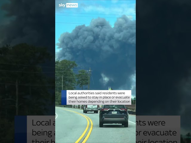 ⁣Chemical plant fire breaks out in Georgia