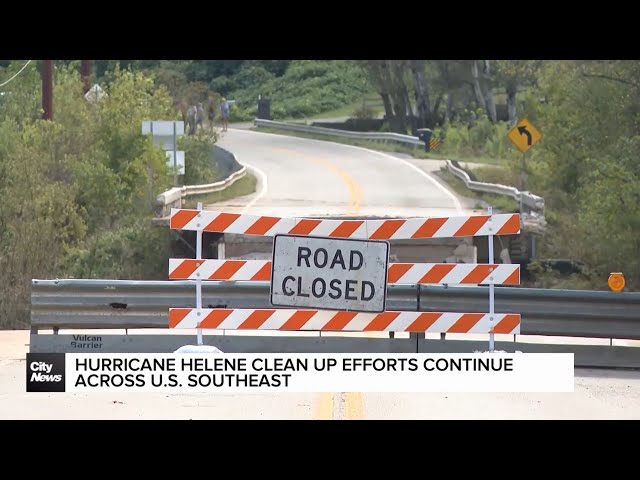 ⁣U.S. southeast continues cleanup from Hurricane Helene devastation