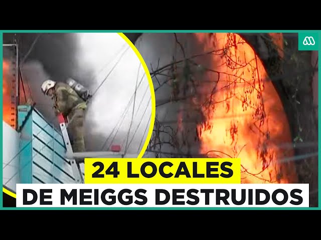 ⁣24 locales de Meiggs fueron consumidos por incendio: Siniestro se inició por robo a cajero