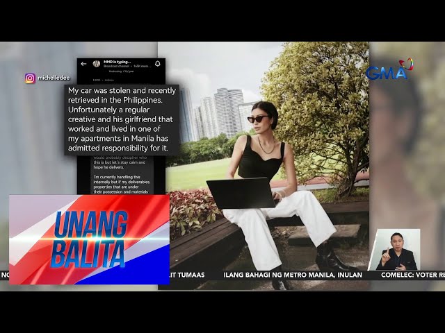 ⁣Ninakaw na kotse ni Michelle Dee, nabawi na | Unang Balita