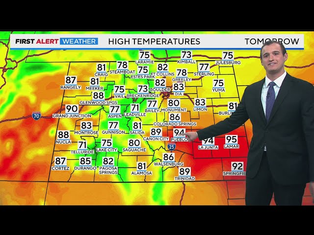 Cooler temperatures arrive Monday and Tuesday in Denver