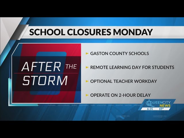 ⁣Local school districts closed or e-learning on Monday