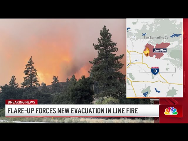 ⁣Line Fire flare-up forces new evacuation in San Bernardino County