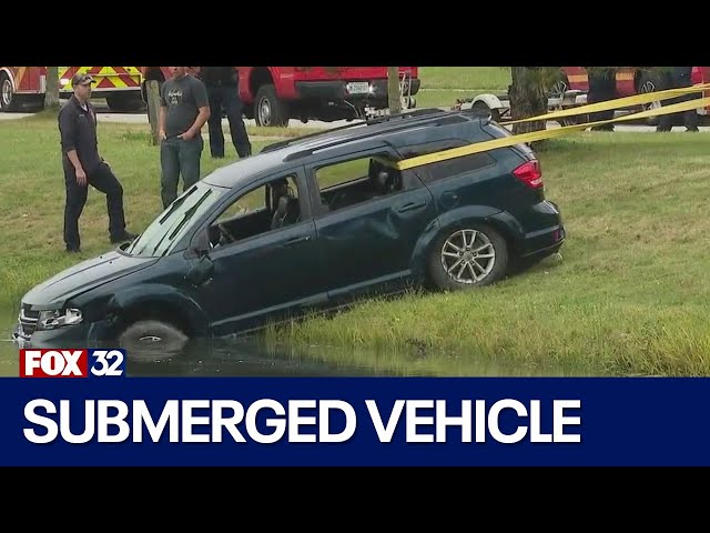 ⁣Man, 64, dead after vehicle found submerged in south suburban retention pond: officials