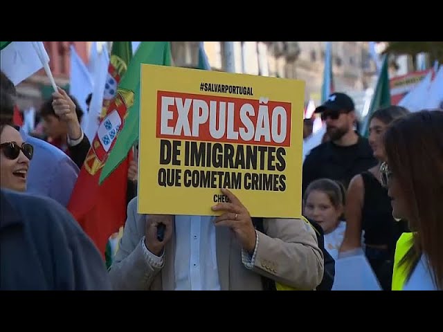 ⁣Portugal : des milliers de personnes manifestent contre "l'immigration incontrôlée"