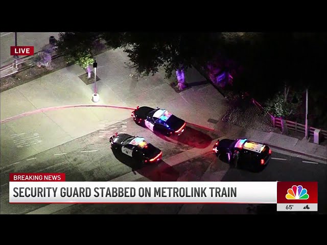 ⁣Security guard stabbed on Metrolink train near Acton