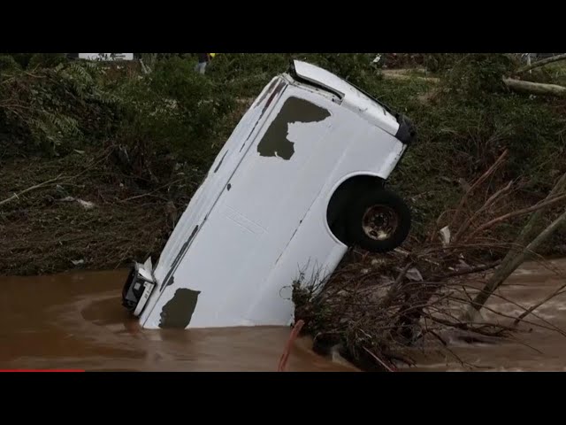 ⁣Helene blamed for more than 100 deaths, "biblical" flood damage in the Carolinas