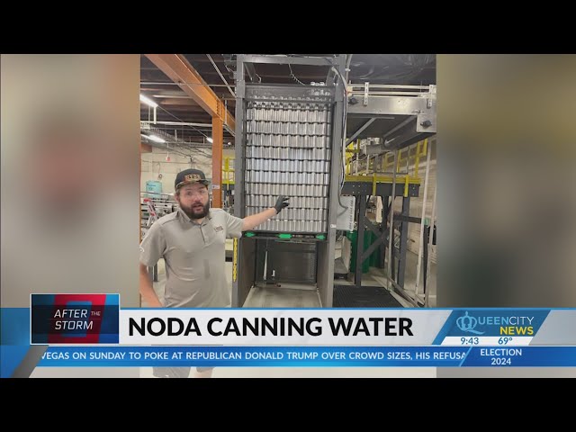 ⁣Local breweries canning water and collecting supplies