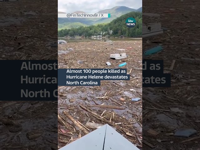 ⁣Almost 100 people killed as Hurricane Helene devastates North Carolina | ITV News