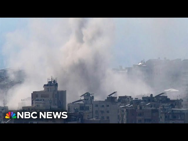 ⁣Israel strikes central Beirut as displaced families sleep on streets