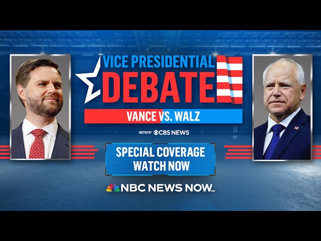 ⁣WATCH LIVE: Walz vs. Vance - 2024 Vice Presidential Debate, hosted by CBS News | NBC News NOW