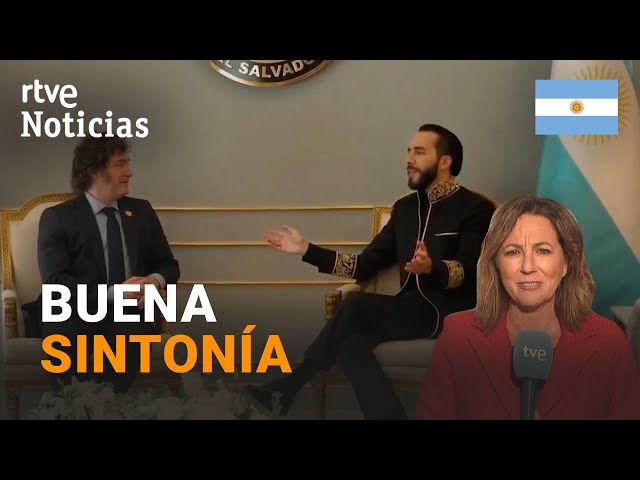 ⁣ARGENTINA: BUKELE, presidente de EL SALVADOR, visita a MILEI en la CASA ROSADA | RTVE Noticias