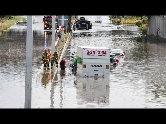 ⁣Denmark cleans up damage after floods wreak havoc