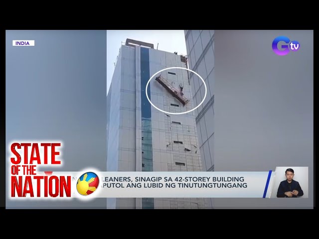 ⁣2 window cleaners, sinagip sa 42-storey building matapos maputol ang lubid ng... | SONA