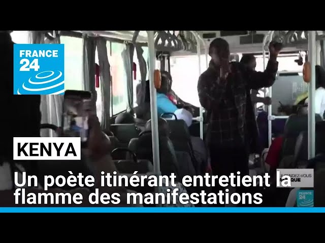 ⁣Kenya : un bus après l'autre, un poète itinérant entretient la flamme des manifestations