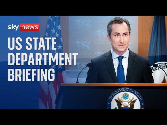 ⁣Watch live: US State Department news briefing with spokesperson Matthew Miller