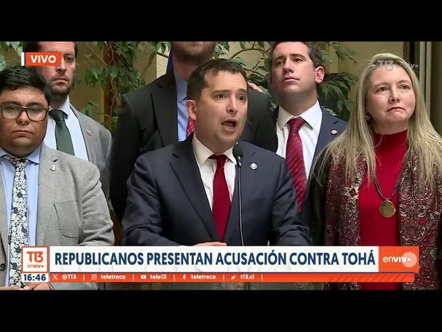 ⁣Republicanos presentan acusación constitucional contra ministra Tohá