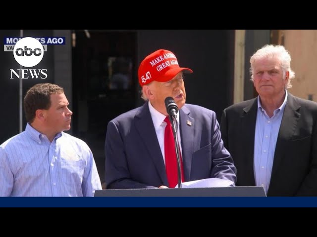 ⁣Trump meets with Hurricane Helene relief volunteers in Georgia