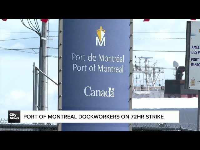 ⁣Port of Montreal dockworkers begin three-day strike