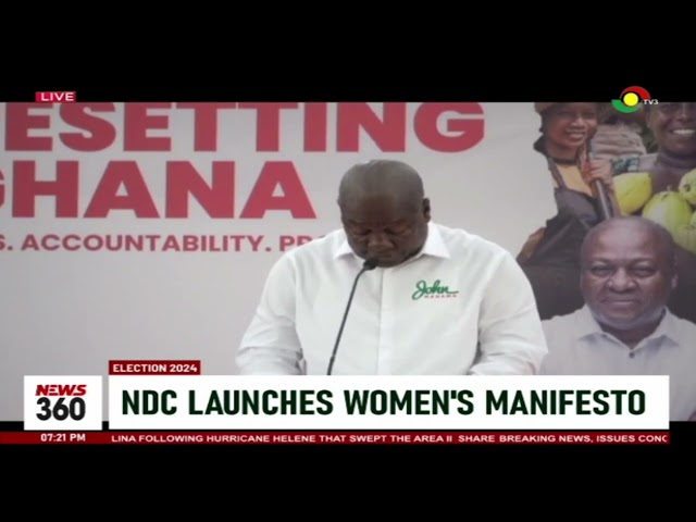 ⁣NDC women's manifesto: Women will get at least 30% of public positions -Mahama