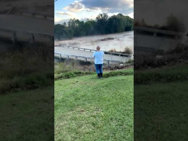 ⁣Bridge collapse in Tennessee due to Helene flooding