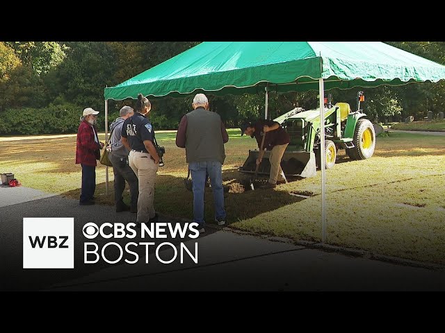 ⁣Body exhumed at Wrentham cemetery in hopes of finding identification