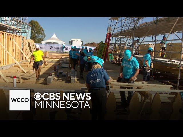 Volunteers in Minnesota help build homes with Habitat for Humanity