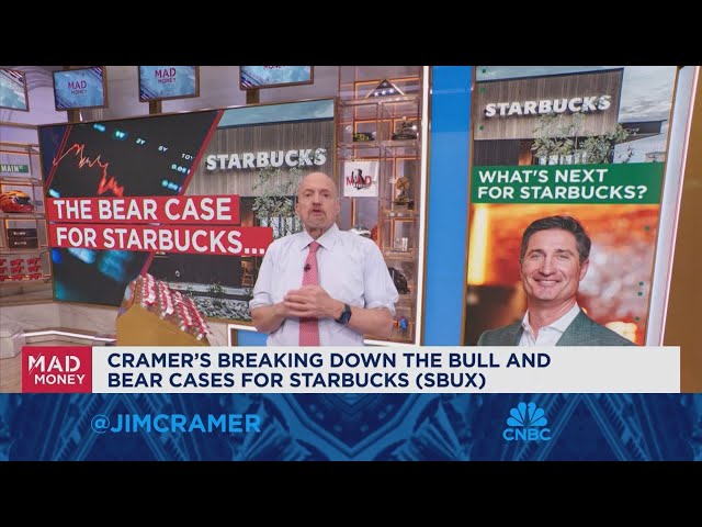 Jim Cramer breaks down bull and bear takes on Starbucks