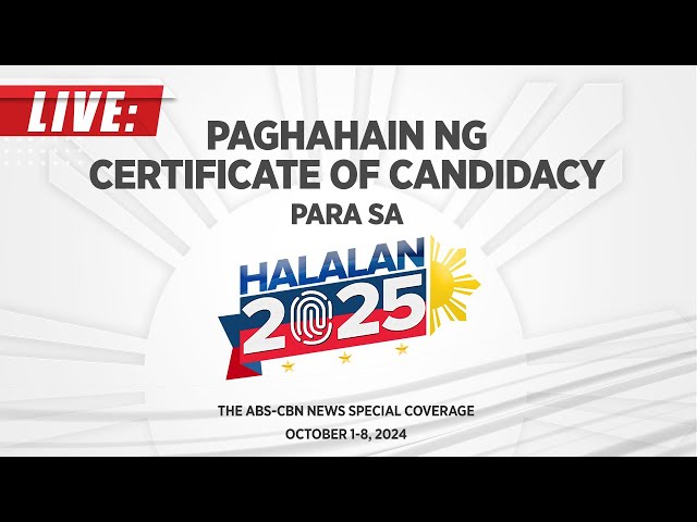 ⁣LIVE: ABS-CBN News Special Coverage on the Filing of Candidacy for #Halalan2025 | October 1