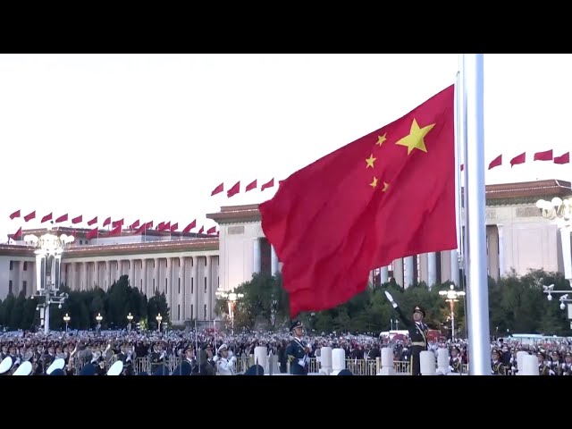 ⁣Flag-raising ceremony held at Tiananmen Square to celebrate 75th anniversary of PRC founding