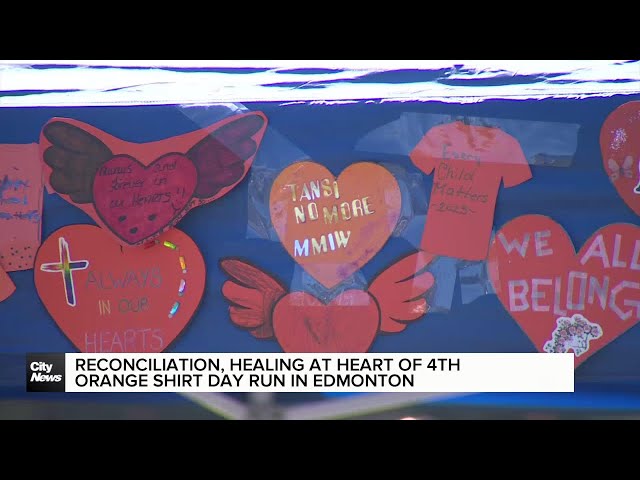 ⁣Reconciliation, healing at heart of 4th Orange Shirt Day run in Edmonton