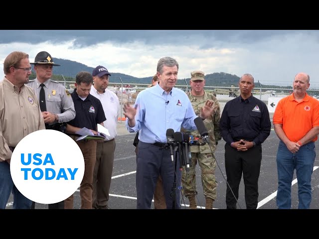 NC Gov. Roy Cooper tours areas devastated by Hurricane Helene | USA TODAY