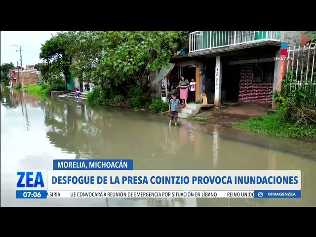 ⁣Desfogue de la presa Cointzio, en Morelia, provoca inundaciones | Noticias con Francisco Zea