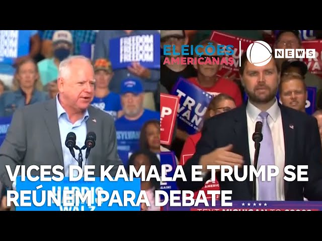 ⁣Vices de Kamala e Trump se reúnem para debate