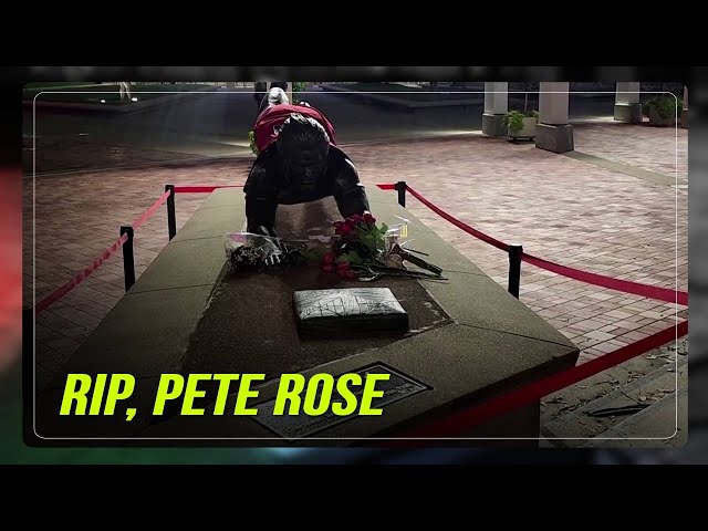 ⁣Fans mourn Pete Rose with flowers and memories at Great American Ballpark