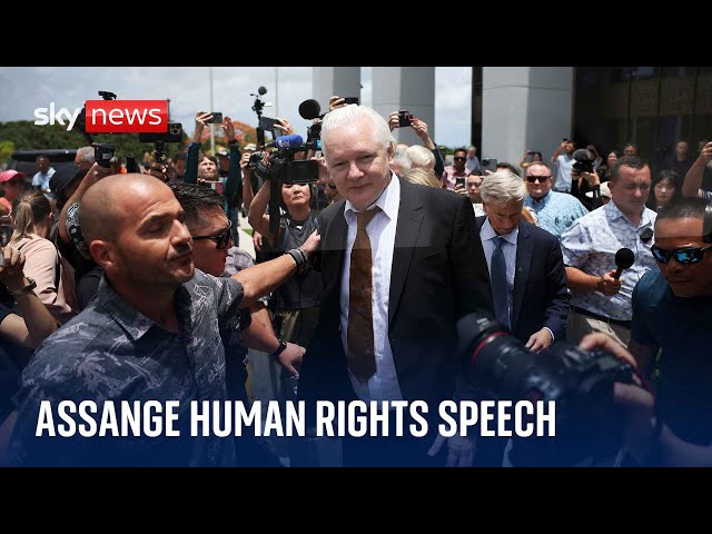 ⁣Watch live: WikiLeaks founder Julian Assange makes first major public speech since prison release