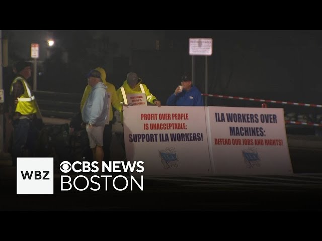 ⁣Port strike begins in Boston as dockworkers walk off the job