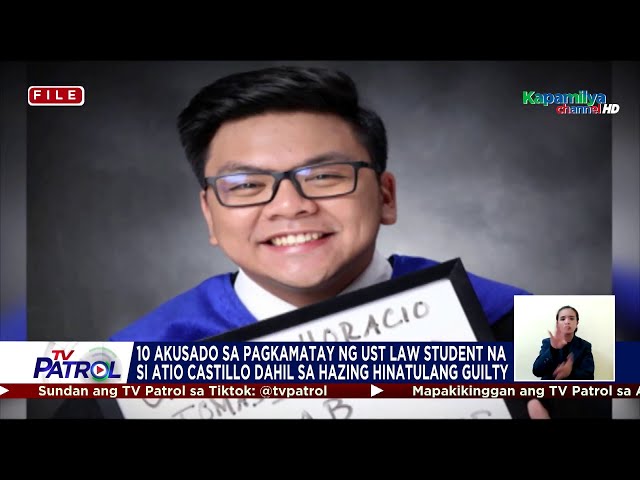 ⁣10 Aegis Juris fratmen hinatulang guilty sa Atio Castillo hazing case